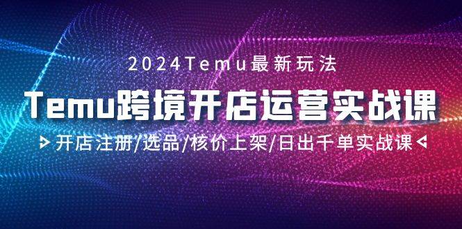 2024Temu跨境开店运营实战课，开店注册/选品/核价上架/日出千单实战课-阿戒项目库
