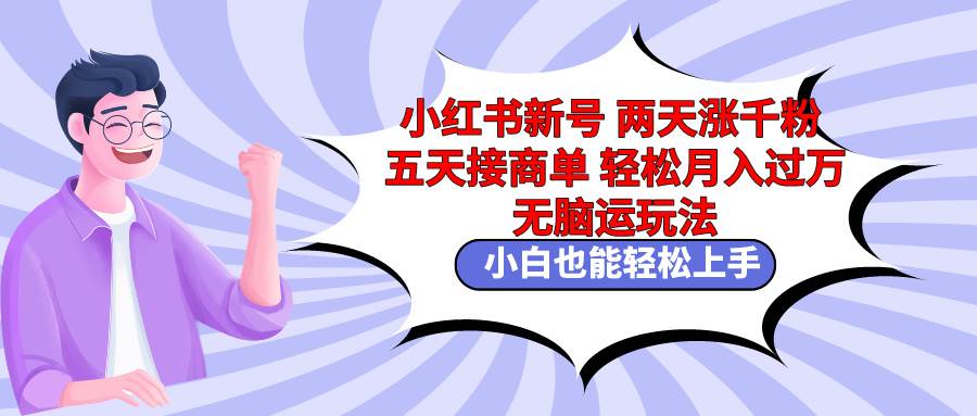 小红书新号两天涨千粉五天接商单轻松月入过万 无脑搬运玩法 小白也能轻…-阿戒项目库