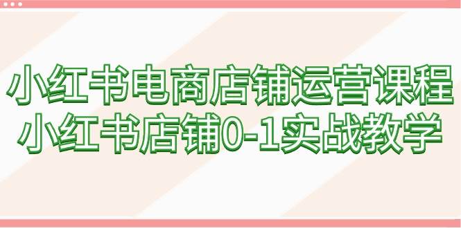 小红书电商店铺运营课程，小红书店铺0-1实战教学（60节课）-阿戒项目库