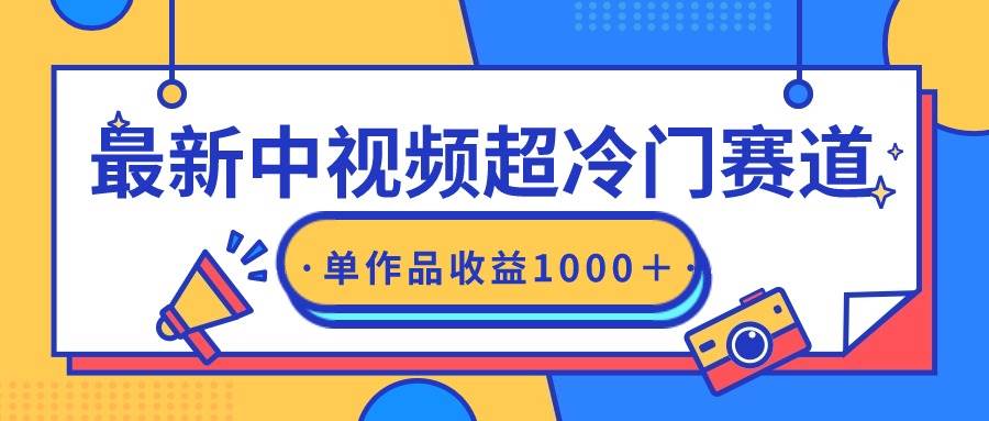 最新中视频超冷门赛道，轻松过原创，单条视频收益1000＋-阿戒项目库