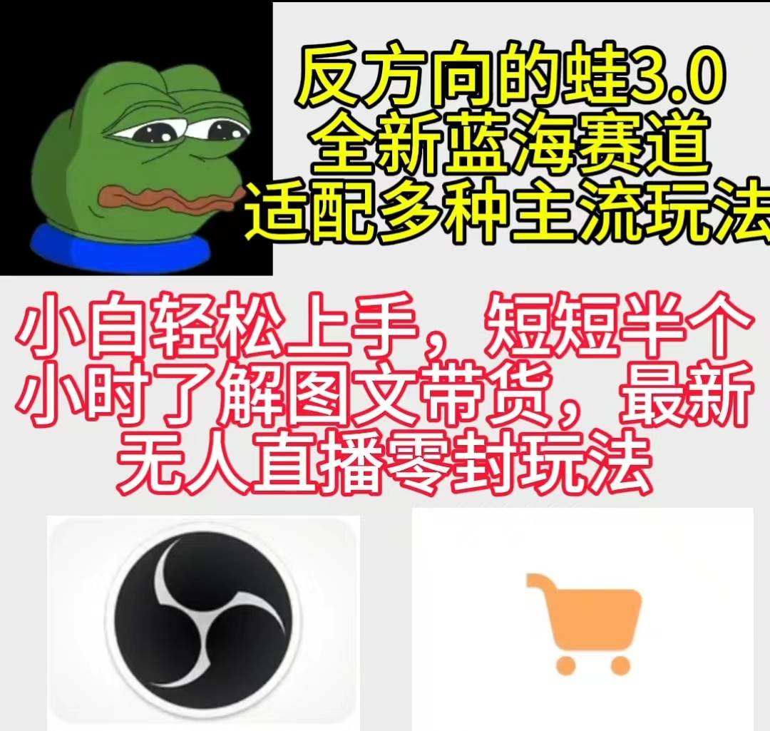 反方向的蛙3.0，图文最新玩法，变现多元化，新蓝海项目，小白轻松上手-阿戒项目库