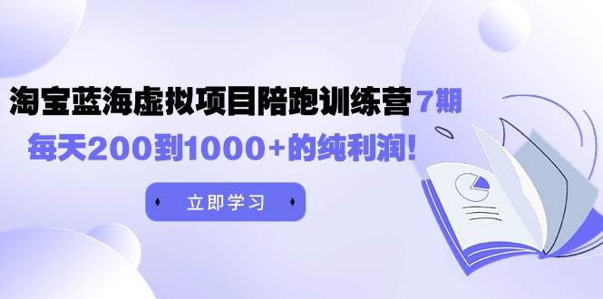 黄岛主《淘宝蓝海虚拟项目陪跑训练营7期》每天200到1000+的纯利润-阿戒项目库