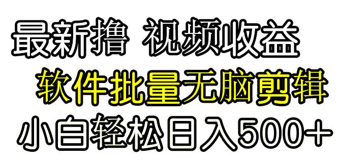 发视频撸收益，软件无脑批量剪辑，第一天发第二天就有钱-阿戒项目库