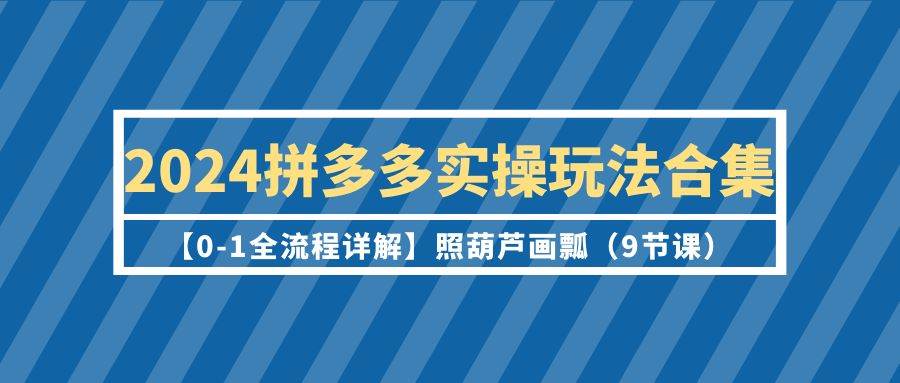 2024拼多多实操玩法合集【0-1全流程详解】照葫芦画瓢（9节课）-阿戒项目库