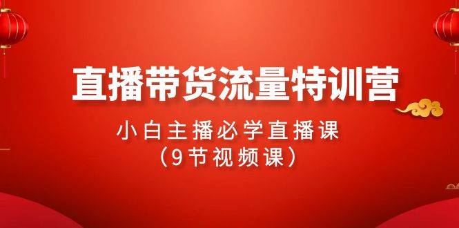 2024直播带货流量特训营，小白主播必学直播课（9节视频课）-阿戒项目库