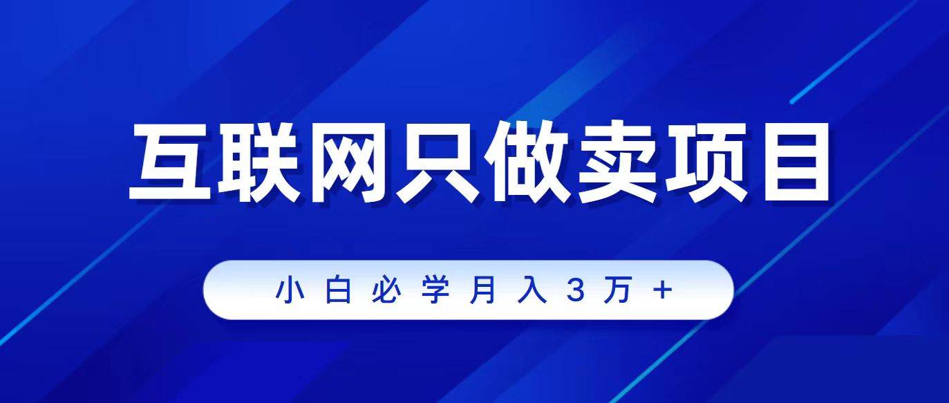 互联网的尽头就是卖项目，被割过韭菜的兄弟们必看！轻松月入三万以上！-阿戒项目库