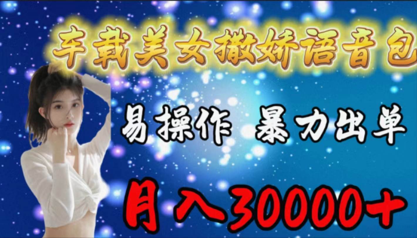 车载女生撒娇语音包，易操作，暴力出单，月入30000+-阿戒项目库
