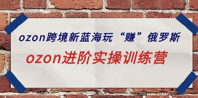 ozon跨境新蓝海玩“赚”俄罗斯，ozon进阶实操训练营-阿戒项目库