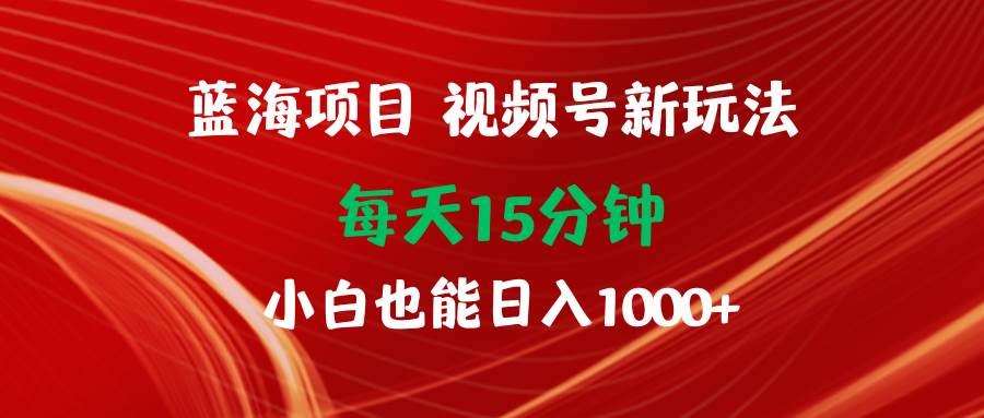 蓝海项目视频号新玩法 每天15分钟 小白也能日入1000+-阿戒项目库