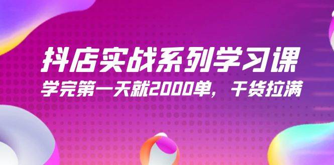 抖店实战系列学习课，学完第一天就2000单，干货拉满（245节课）-阿戒项目库