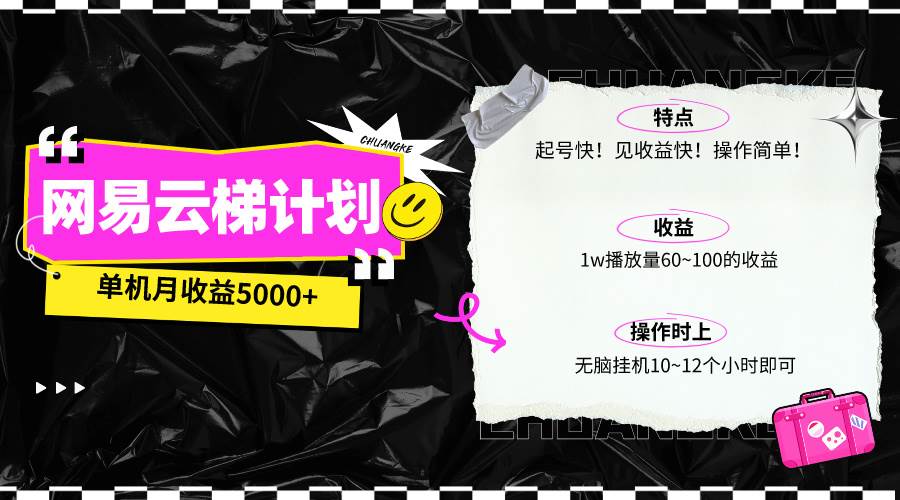 最新网易云梯计划网页版，单机月收益5000+！可放大操作-阿戒项目库