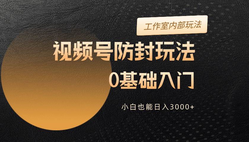 2024视频号升级防封玩法，零基础入门，小白也能日入3000+-阿戒项目库