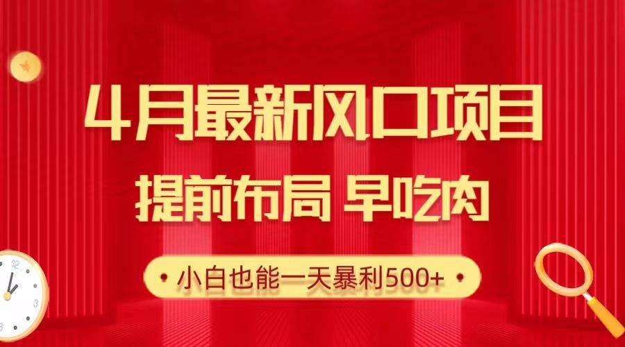 28.4月最新风口项目，提前布局早吃肉，小白也能一天暴利500+-阿戒项目库
