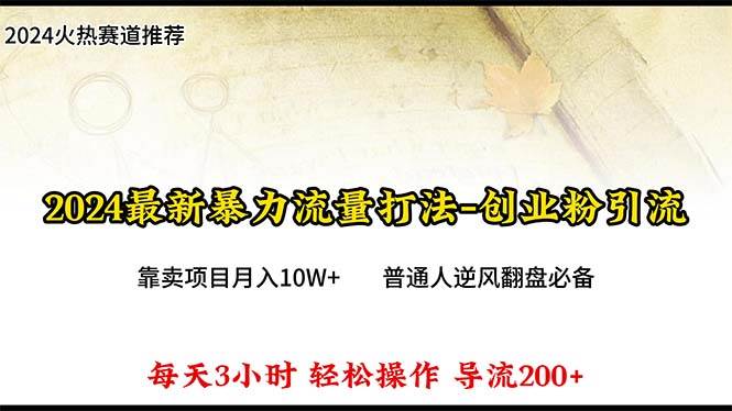 2024年最新暴力流量打法，每日导入300+，靠卖项目月入10W+-阿戒项目库