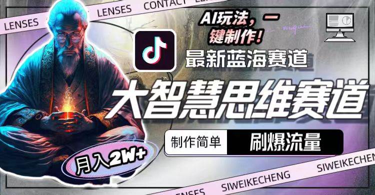 最新大智慧思维赛道AI玩法，刷爆流量，制作简单，小白月入2w+-阿戒项目库