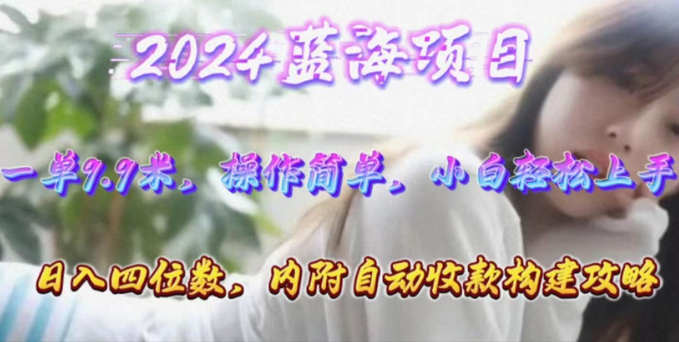年轻群体的蓝海市场，1单9.9元，操作简单，小白轻松上手，日入四位数-阿戒项目库