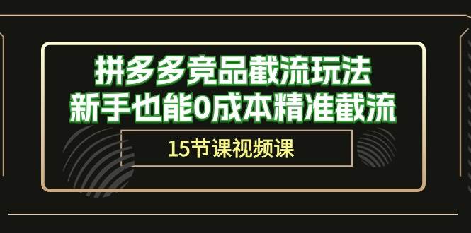 拼多多竞品截流玩法，新手也能0成本精准截流（15节课）-阿戒项目库