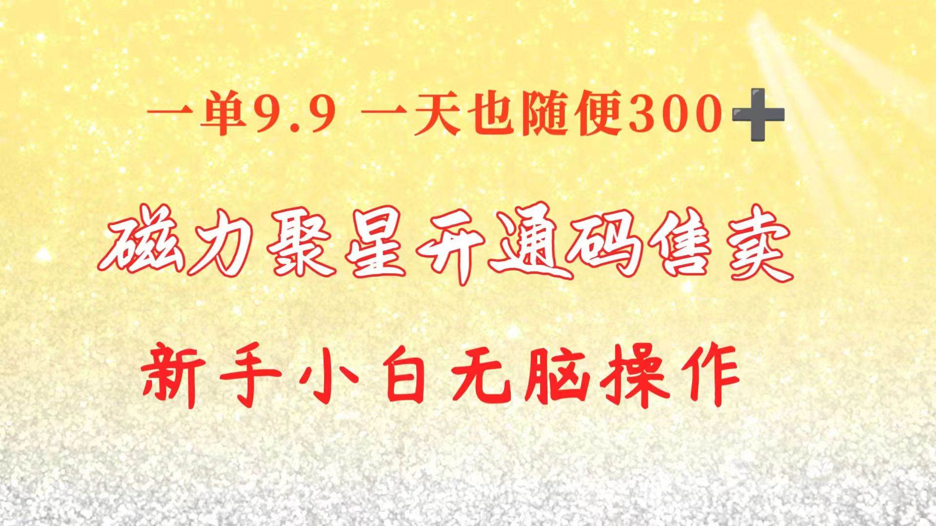 快手磁力聚星码信息差 售卖  一单卖9.9  一天也轻松300+ 新手小白无脑操作-阿戒项目库
