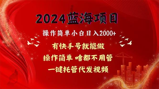 2024蓝海项目，网盘拉新，操作简单小白日入2000+，一键托管代发视频，…-阿戒项目库