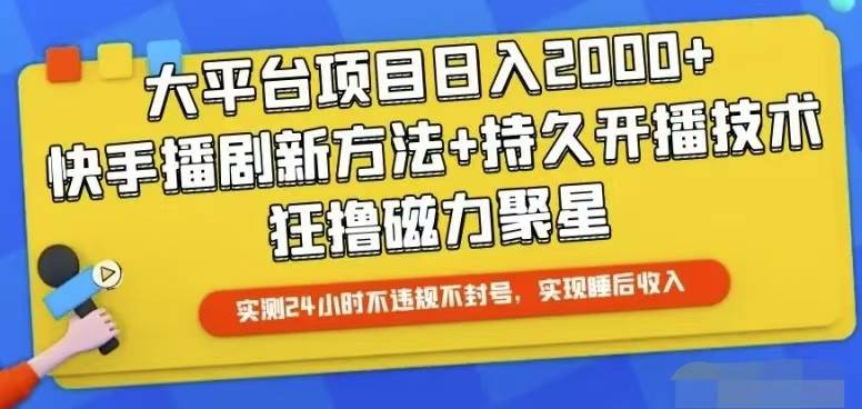 快手24小时无人直播，真正实现睡后收益-阿戒项目库