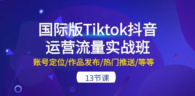 国际版Tiktok抖音运营流量实战班：账号定位/作品发布/热门推送/等等-13节-阿戒项目库