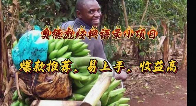 奥德彪经典语录小项目，爆款推荐，易上手，收益高-阿戒项目库