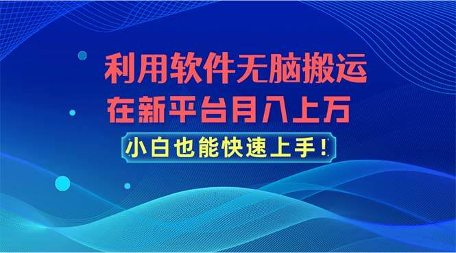 利用软件无脑搬运，在新平台月入上万，小白也能快速上手-阿戒项目库