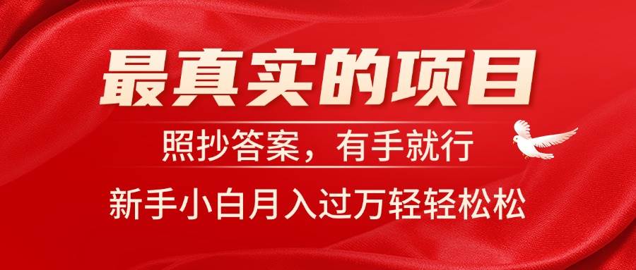 最真实的项目，照抄答案，有手就行，新手小白月入过万轻轻松松-阿戒项目库