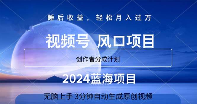2024蓝海项目，3分钟自动生成视频，月入过万-阿戒项目库